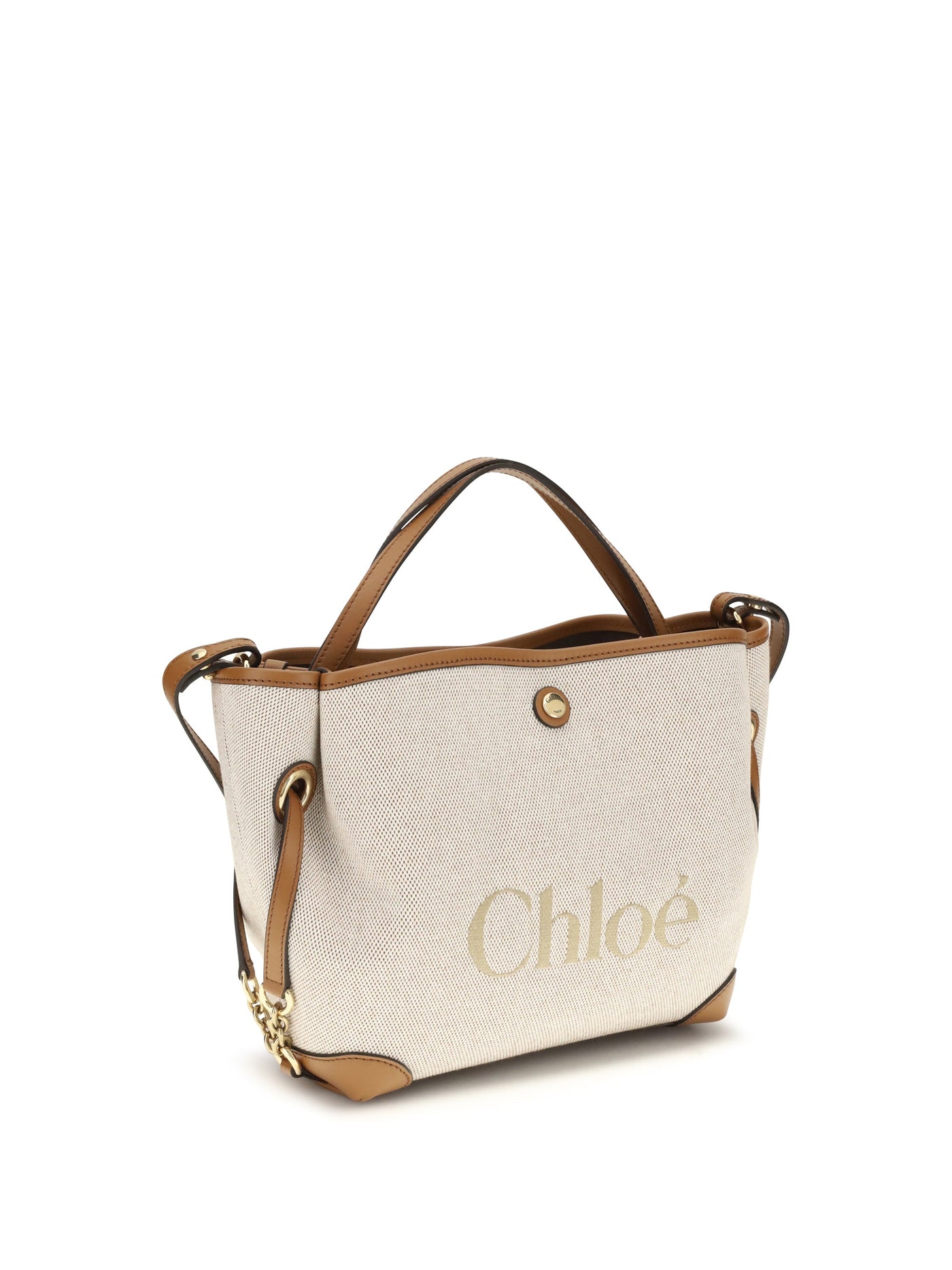 Chloé Clover Shoulder Bag — Brown Fabric