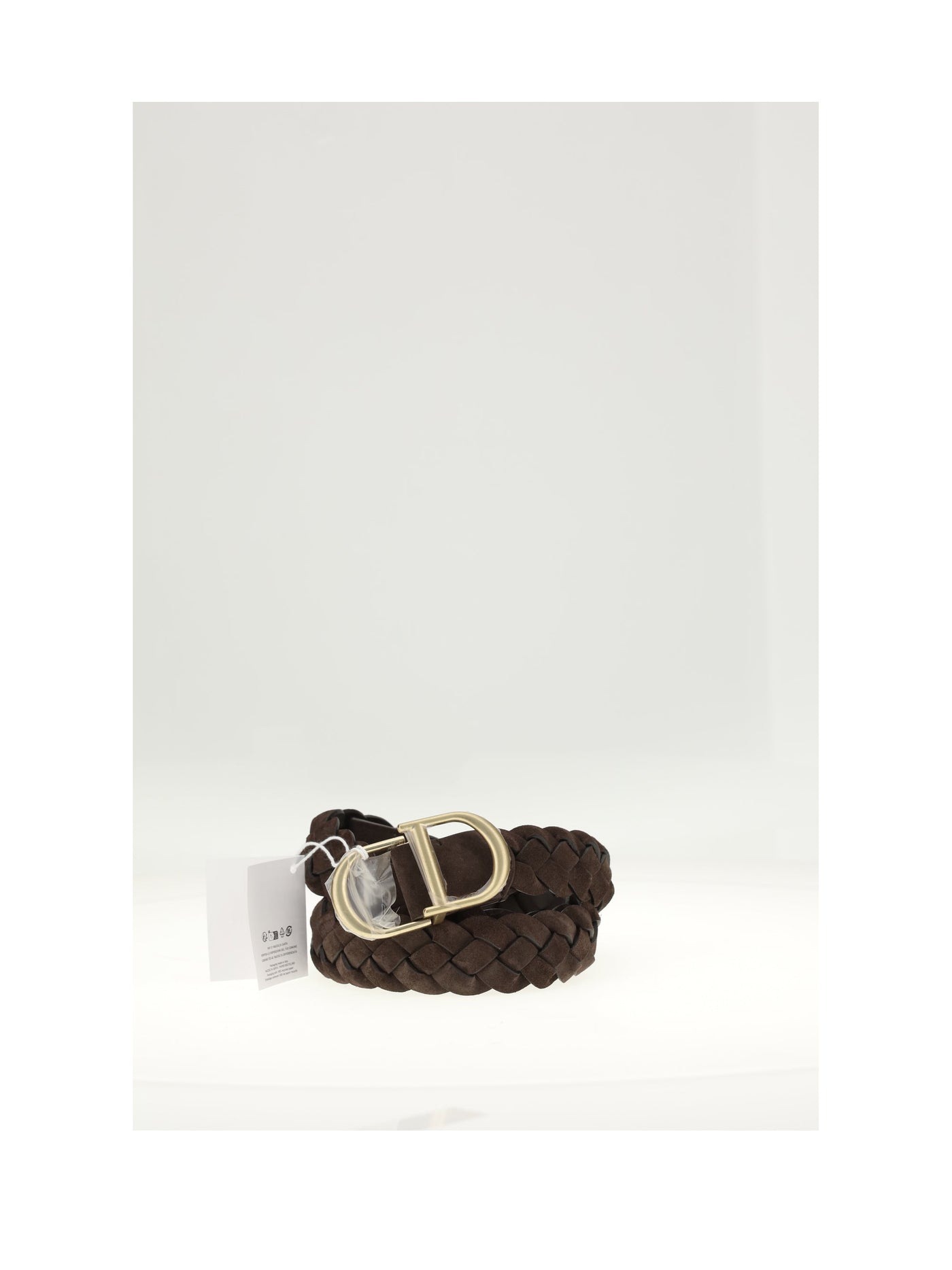 Dior Intrecciato Leather With Cd Logo Belt — Brown