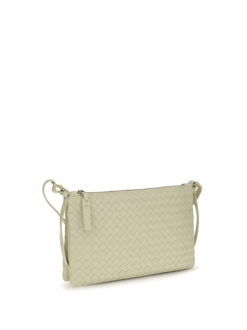 Bottega Veneta Intrecciato Shoulder Bag — Beige Calf Leather
