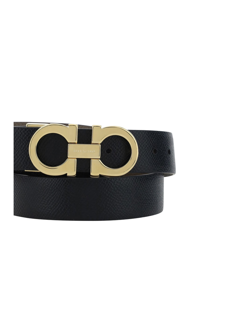 Ferragamo Reversible Calf Leather Belt — Brown Bos Taurus