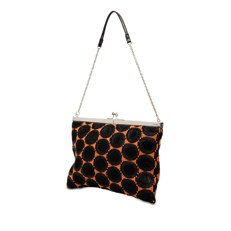 Jacquard Kisslock Clutch with Chain - Image 2