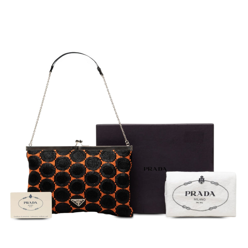 Jacquard Kisslock Clutch with Chain - Image 7