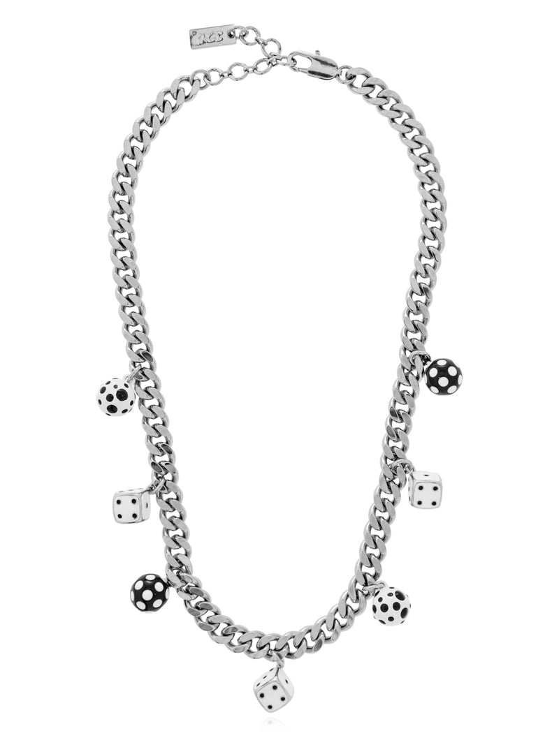 Marc Jacobs Dice Charm Necklace — Silver Brass Necklaces