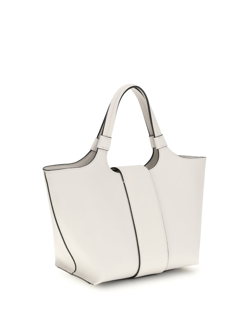 Roger Vivier Top Handle Bag — Beige Calf Leather