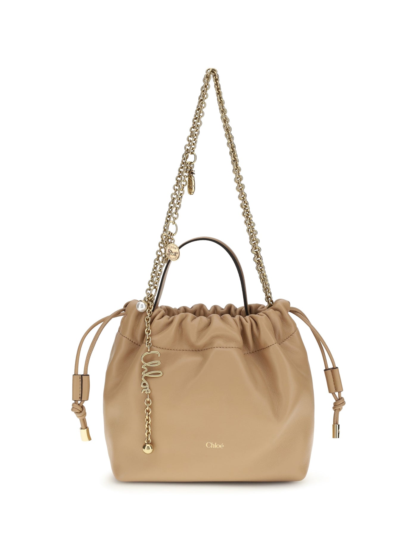 Chloé Icons Shoulder Bag — Beige Lamb Ovis Aries