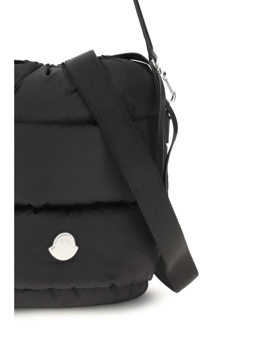 Moncler Caradoc Bucket Bag — Black Quilted Nylon