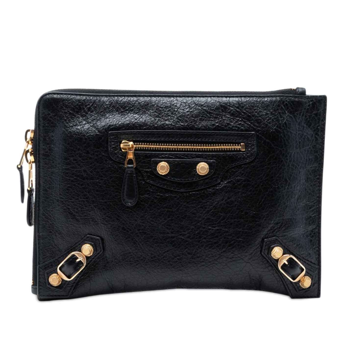 Lambskin Motocross Giant 12 Zip Around Flat Clutch - Image 1