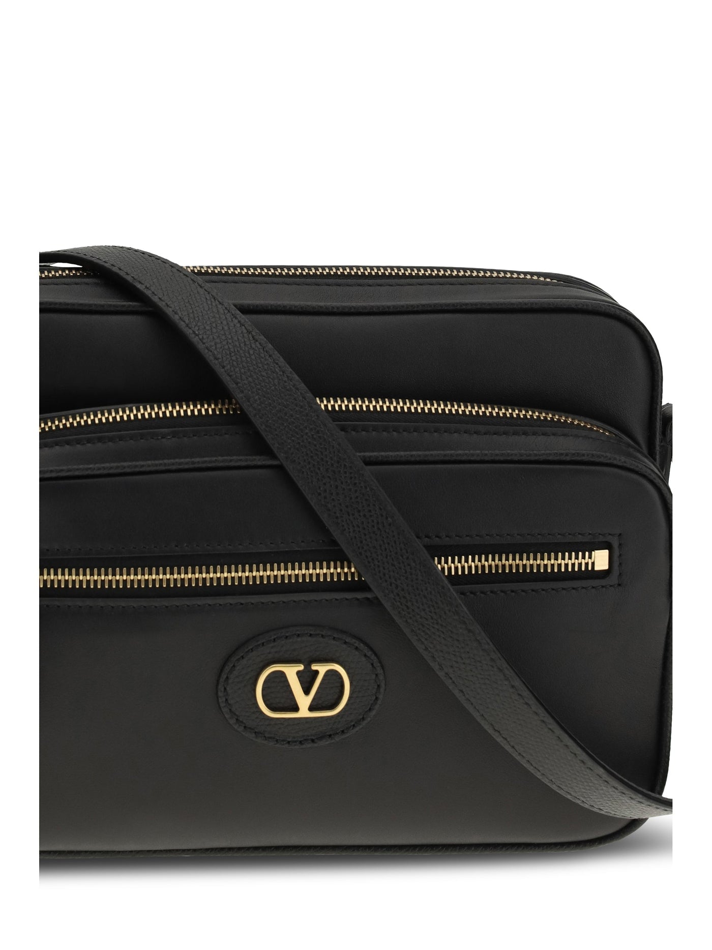 Valentino Garavani Antibes Shoulder Bag — Black Calf Leather
