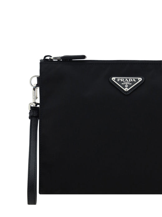 Prada Nylon Pouch Clutch — Black Polyamide Wallet