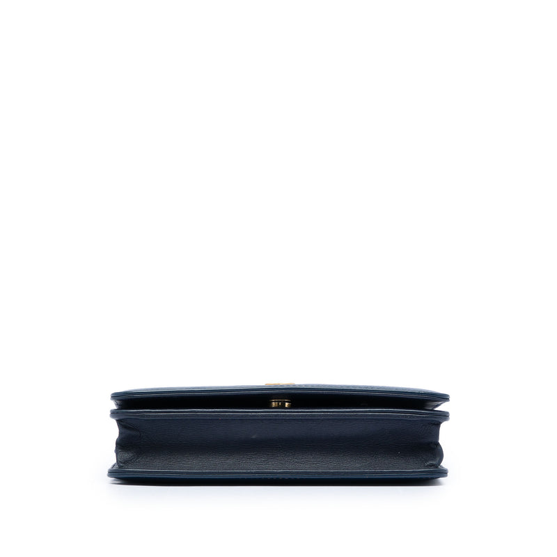 Printed Denim and Calfskin Gabrielle Wallet On Chain - Image 3