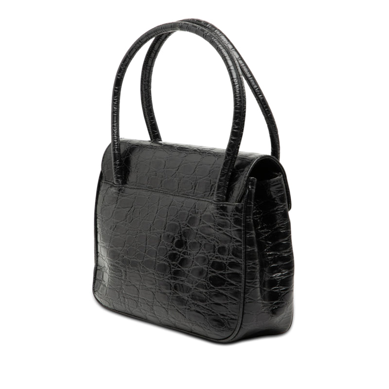 Croc Embossed Vara Bow Top Handle Bag - Image 2