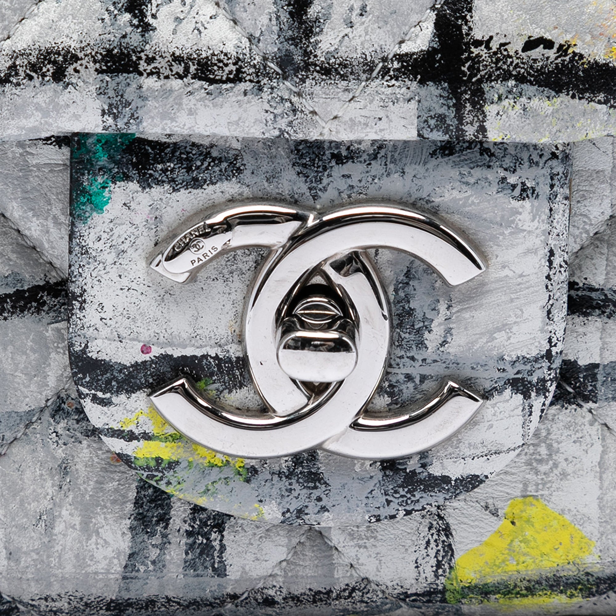 Medium Calfskin Hand Painted Graffiti Flap - Image 5
