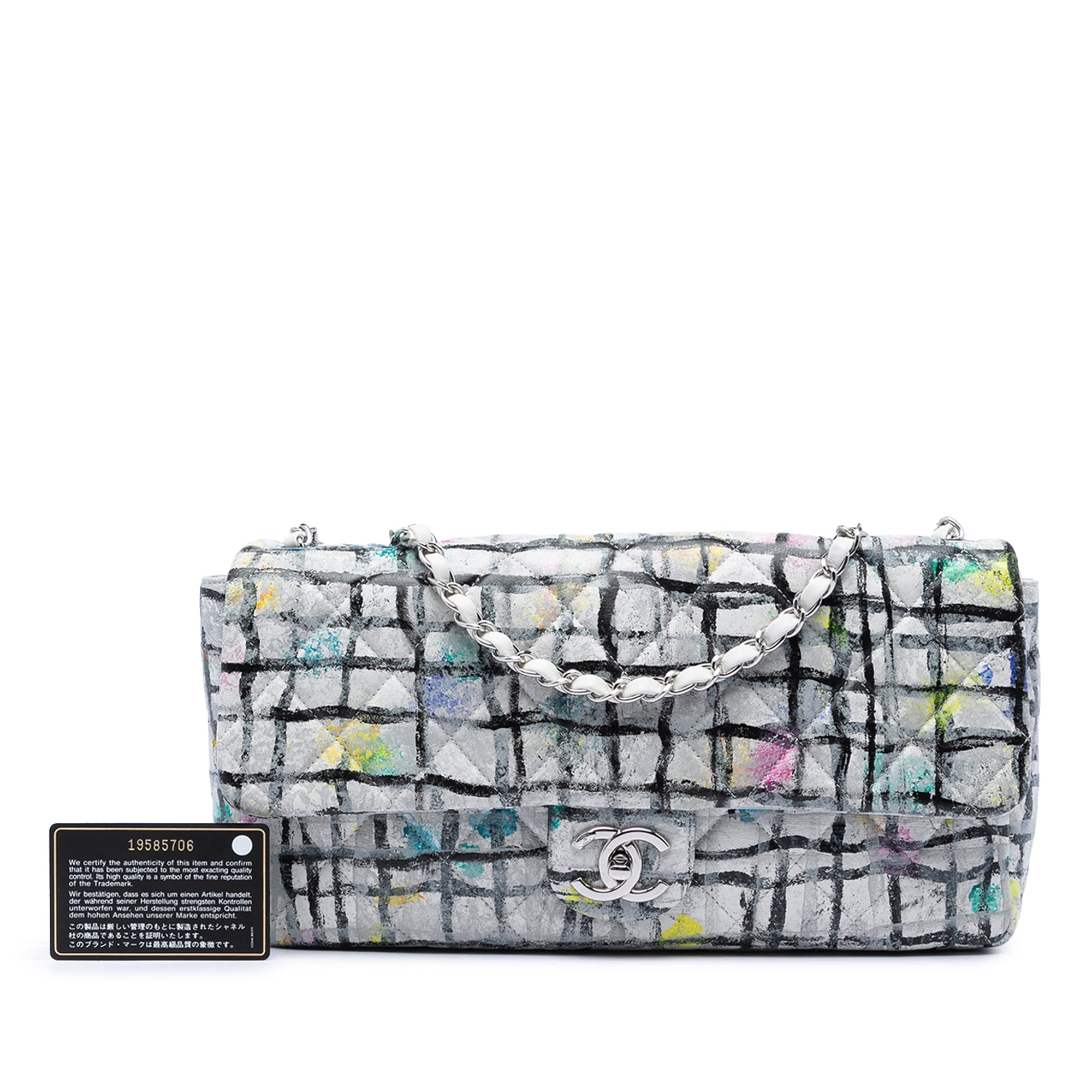 Medium Calfskin Hand Painted Graffiti Flap - Image 7