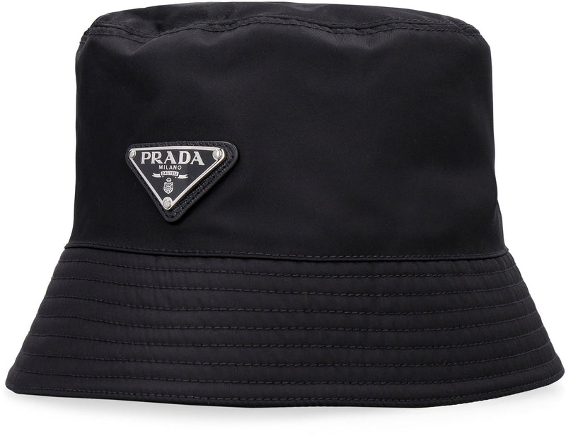Prada 2hc137 Re-Nylon Cotton Bucket Hat — Black