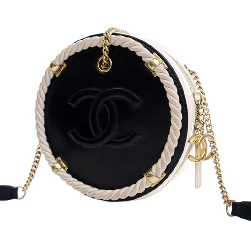 Crumpled Calfskin En Vogue Round Bag - Image 4