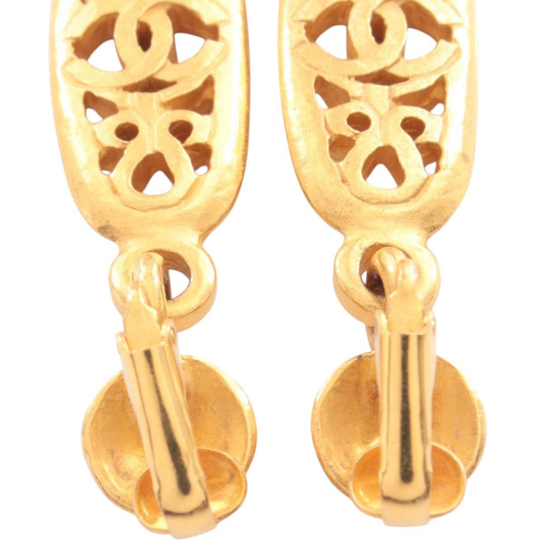 CC Gold Plated Heart Drop Clip on Earrings - Image 4