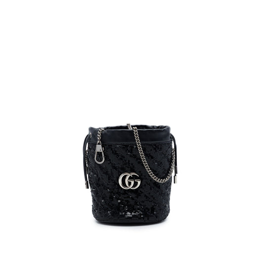 Small GG Marmont Sequined Diagonal Matelasse Calfskin Bucket Bag - Image 1