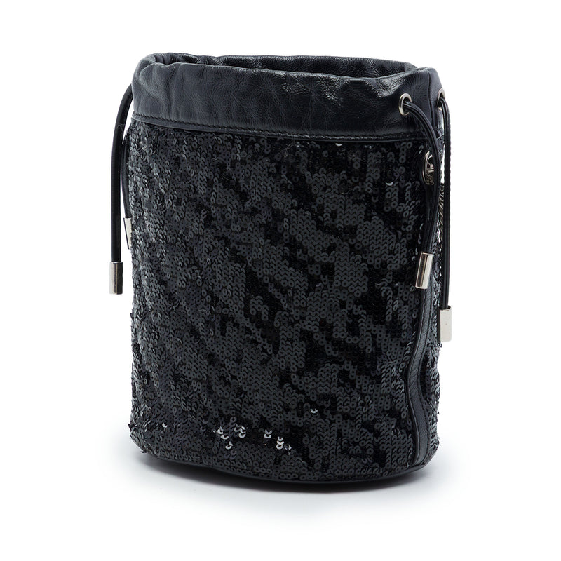 Small GG Marmont Sequined Diagonal Matelasse Calfskin Bucket Bag - Image 2