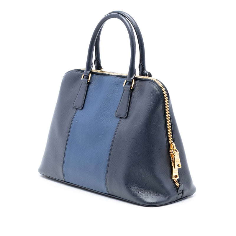 Medium Bicolor Saffiano Lux Promenade Satchel - Image 2