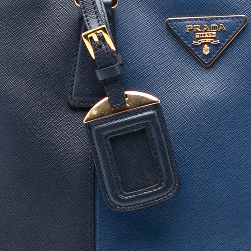 Medium Bicolor Saffiano Lux Promenade Satchel - Image 6