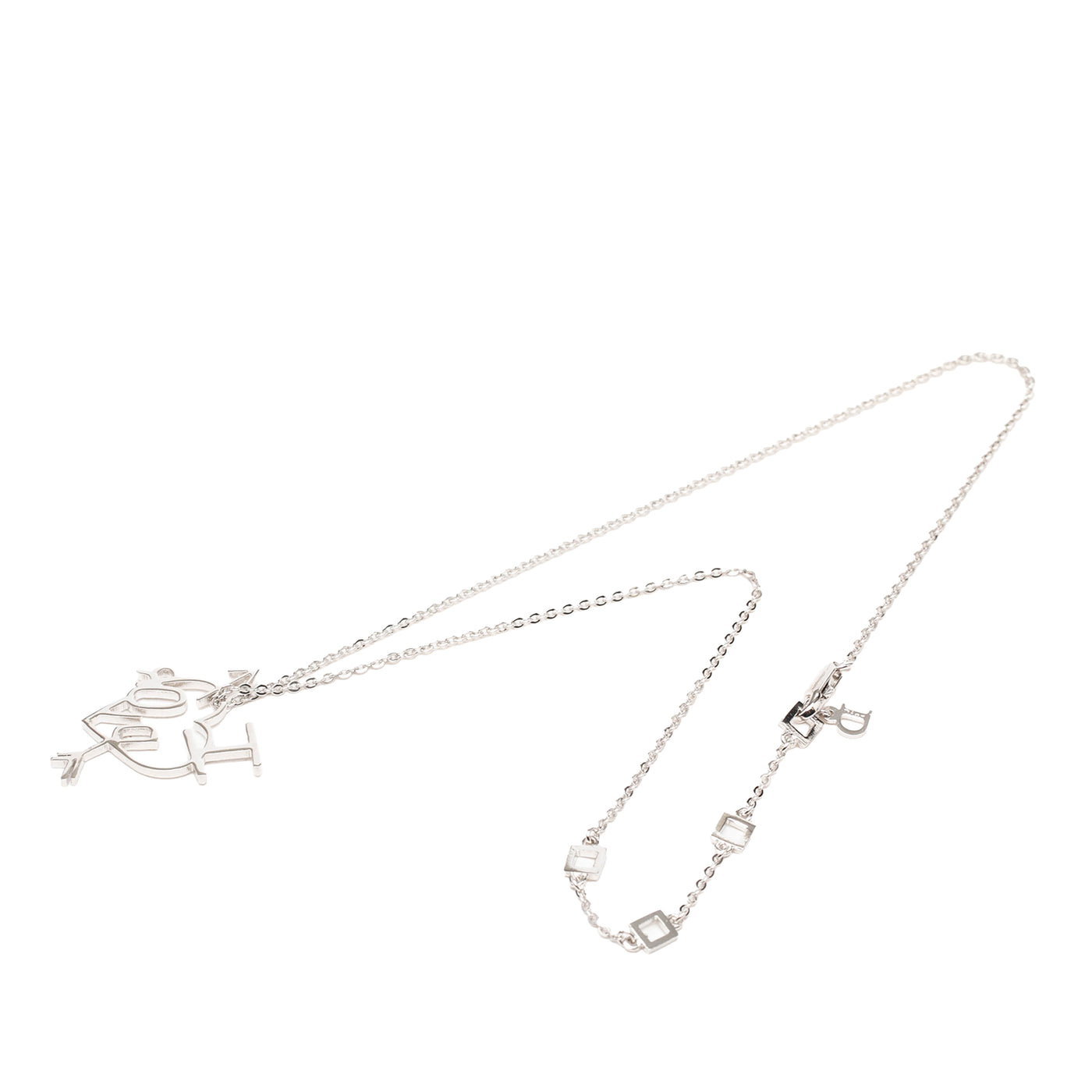 Brass I Love Dior Heart and Arrow Pendant Necklace - Image 1
