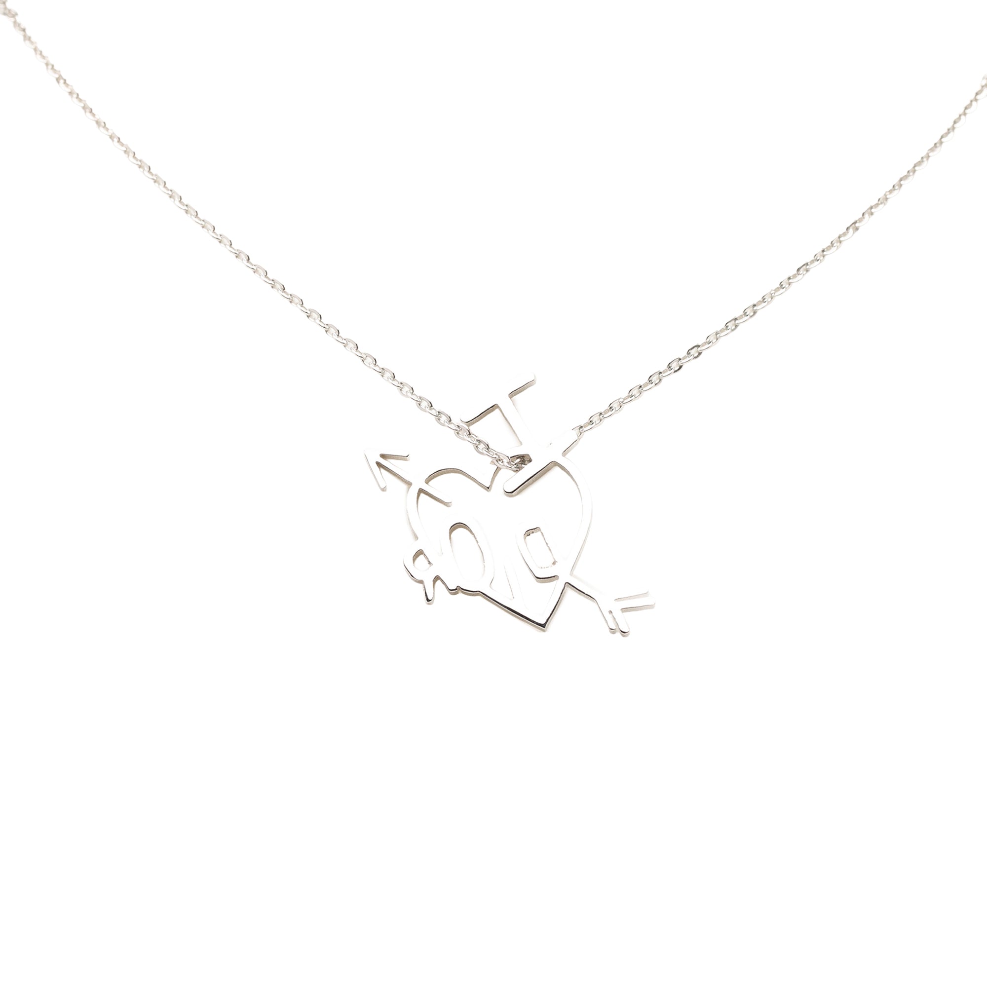 Brass I Love Dior Heart and Arrow Pendant Necklace - Image 3