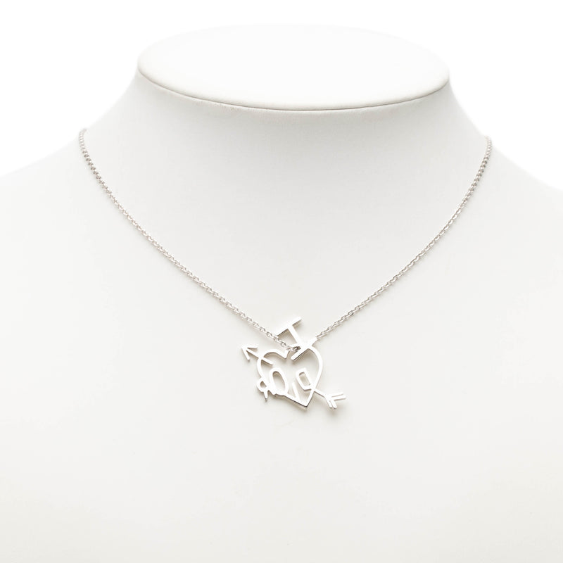 Brass I Love Dior Heart and Arrow Pendant Necklace - Image 6