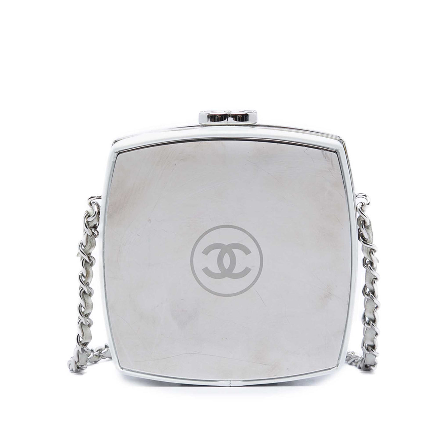 Patent Goatskin Make Up Box Clutch With Chain - Image 1
