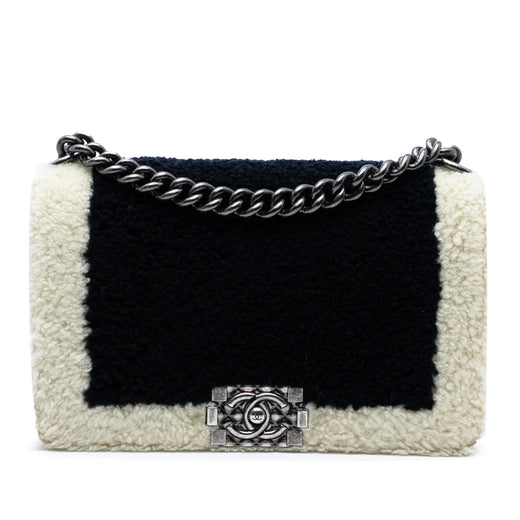 Medium Bicolor Shearling Boy Flap - Image 1
