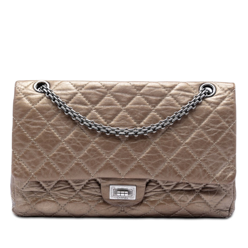 Quilted Metallic Aged Calfskin Reissue 2.55 Double Flap 226