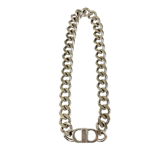 Silver Plated CD Logo Chain Link Necklace - Image 1