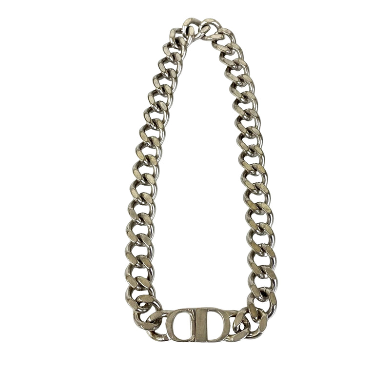Silver Plated CD Logo Chain Link Necklace - Image 2