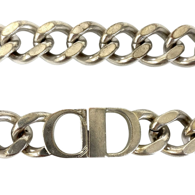 Silver Plated CD Logo Chain Link Necklace - Image 3