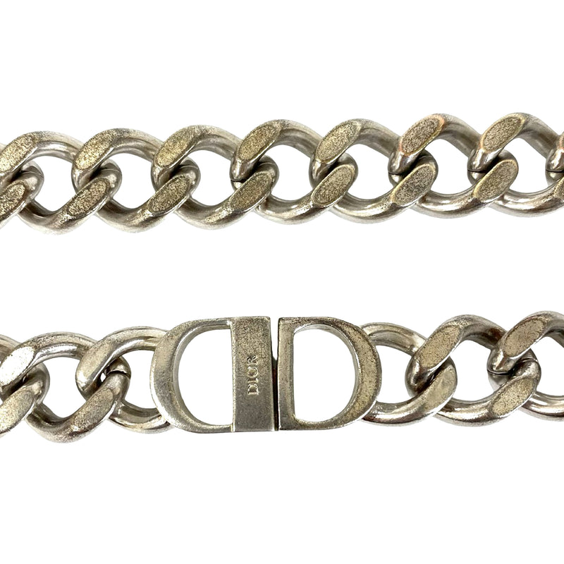 Silver Plated CD Logo Chain Link Necklace - Image 4