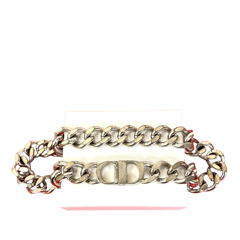 Silver Plated CD Logo Chain Link Necklace - Image 6