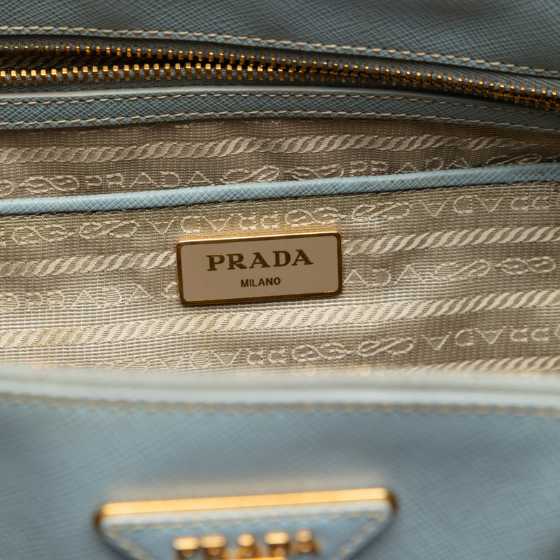 Large Saffiano Lux Galleria Double Zip Satchel - Image 5