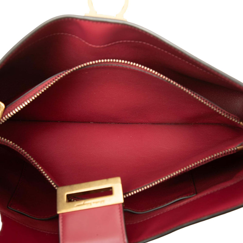Leather Gancini Trifolio Shoulder Bag - Image 4