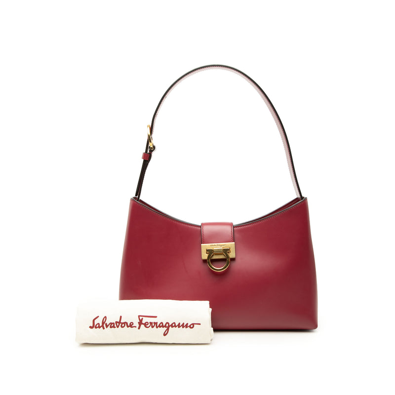 Leather Gancini Trifolio Shoulder Bag - Image 8