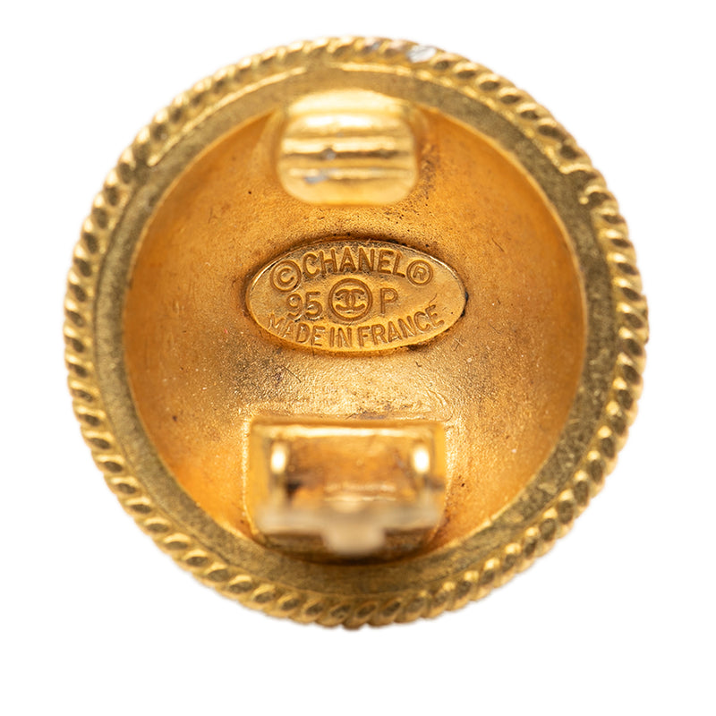 CC Gold Plated Round Clip On Earrings - Image 3
