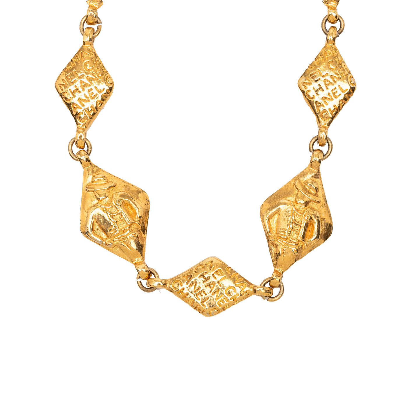 Gold Plated Logo Chain Necklace - Image 1
