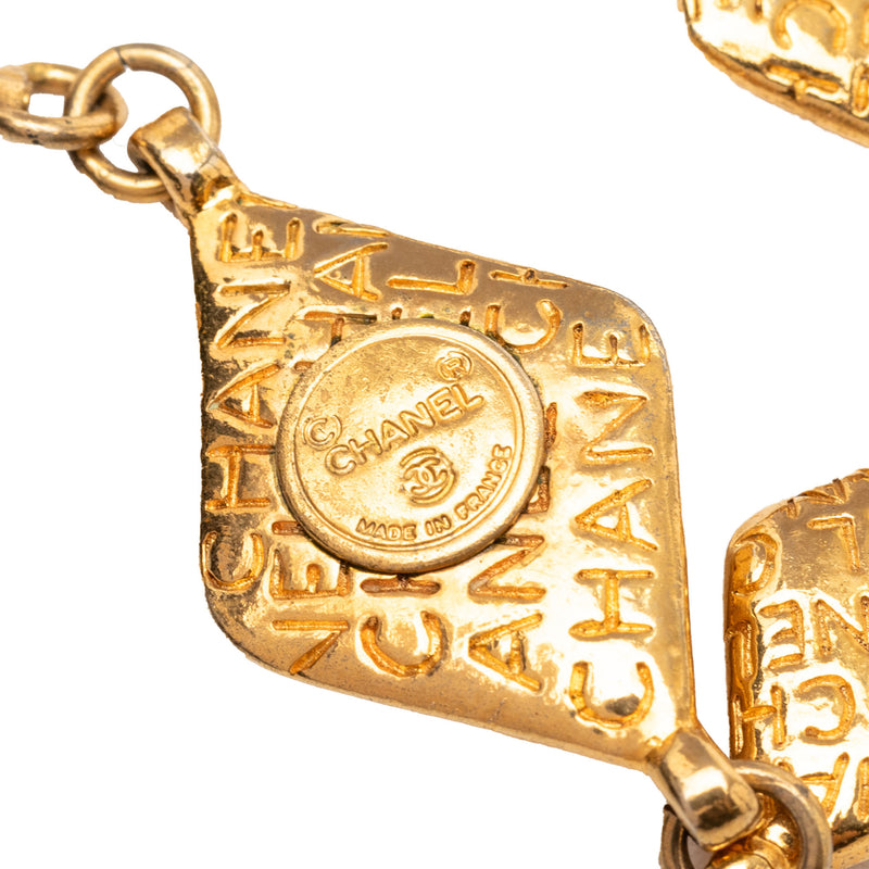 Gold Plated Logo Chain Necklace - Image 2