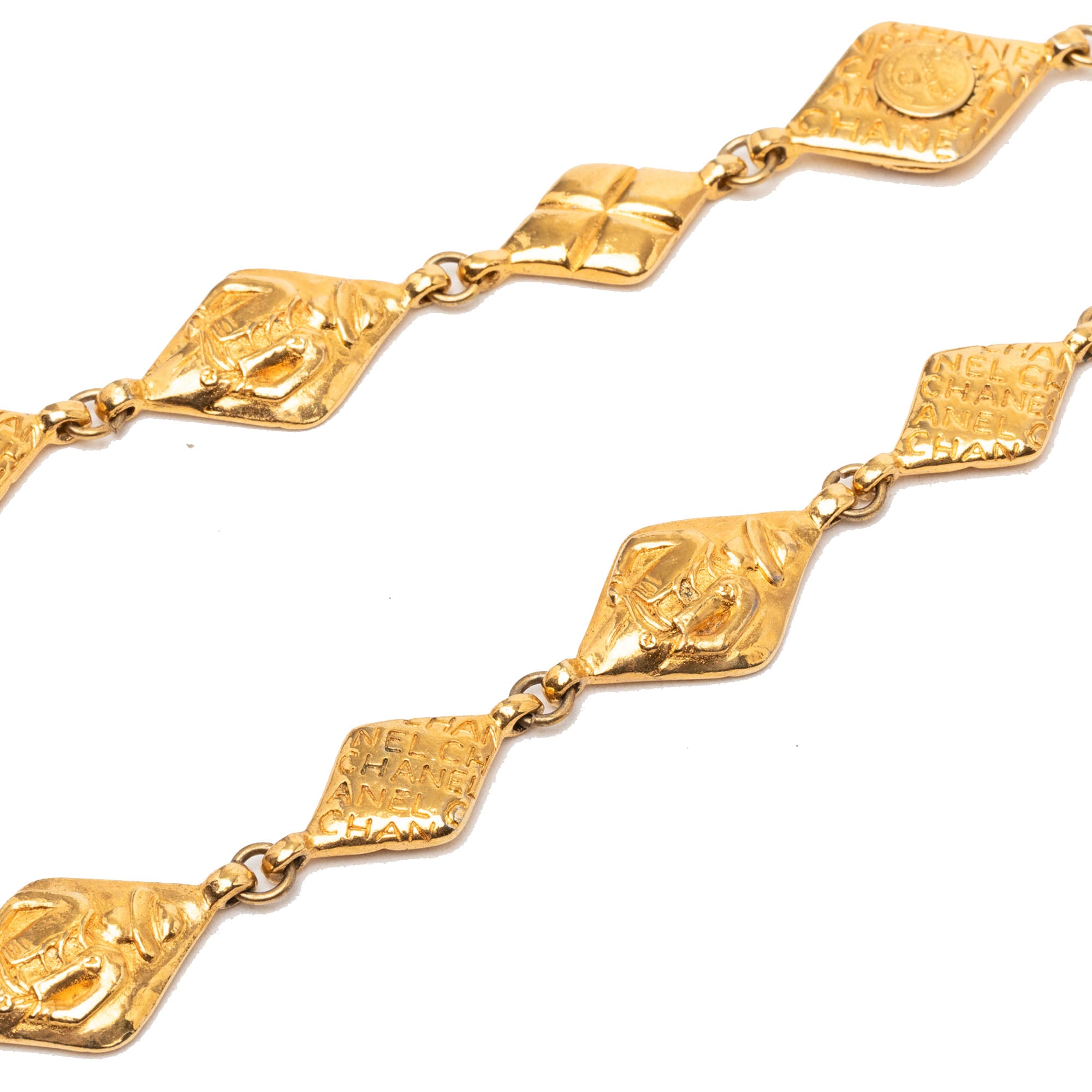 Gold Plated Logo Chain Necklace - Image 4