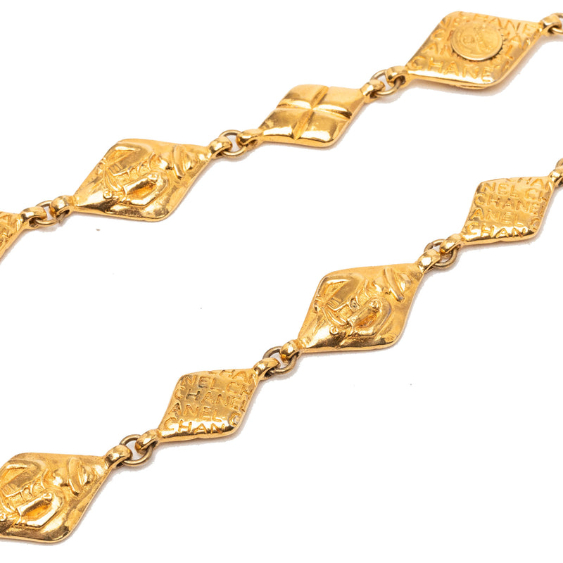 Gold Plated Logo Chain Necklace - Image 4