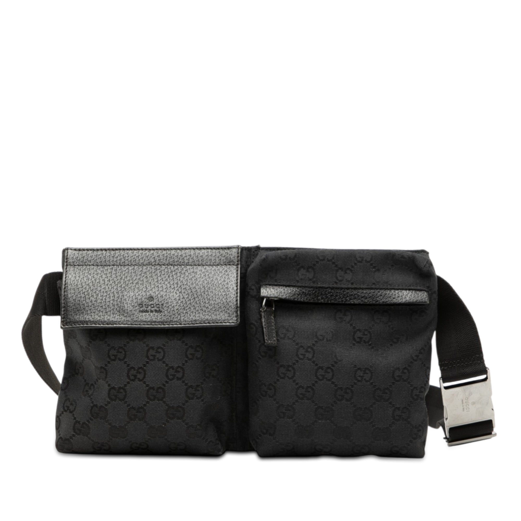 GG Canvas Double Pocket Belt Bag - Image 1