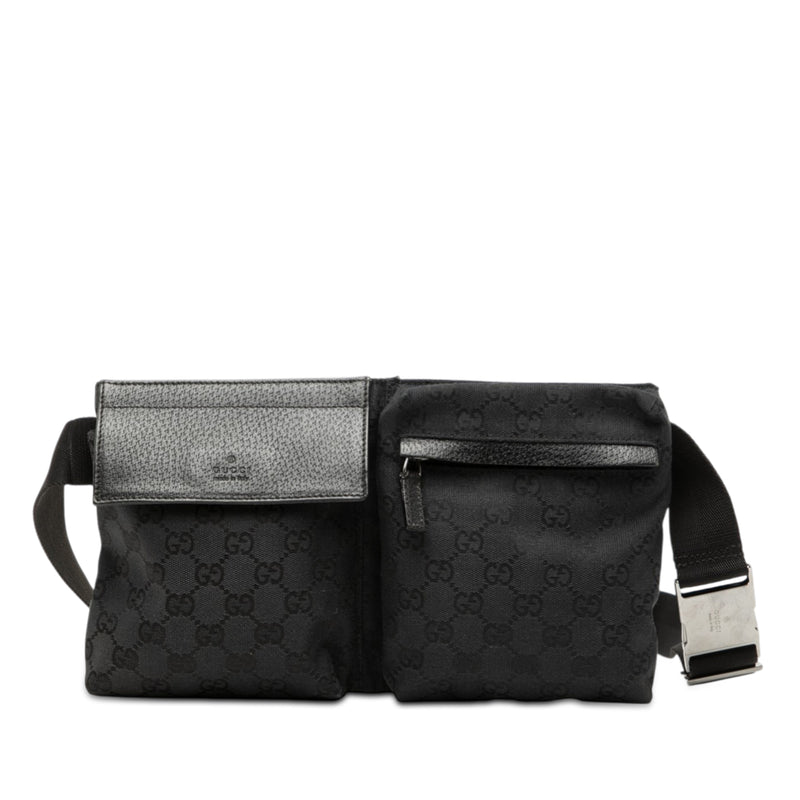 GG Canvas Double Pocket Belt Bag