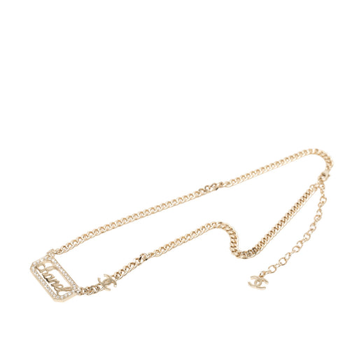 CC Gold Plated Strass Logo Choker Necklace - Image 1