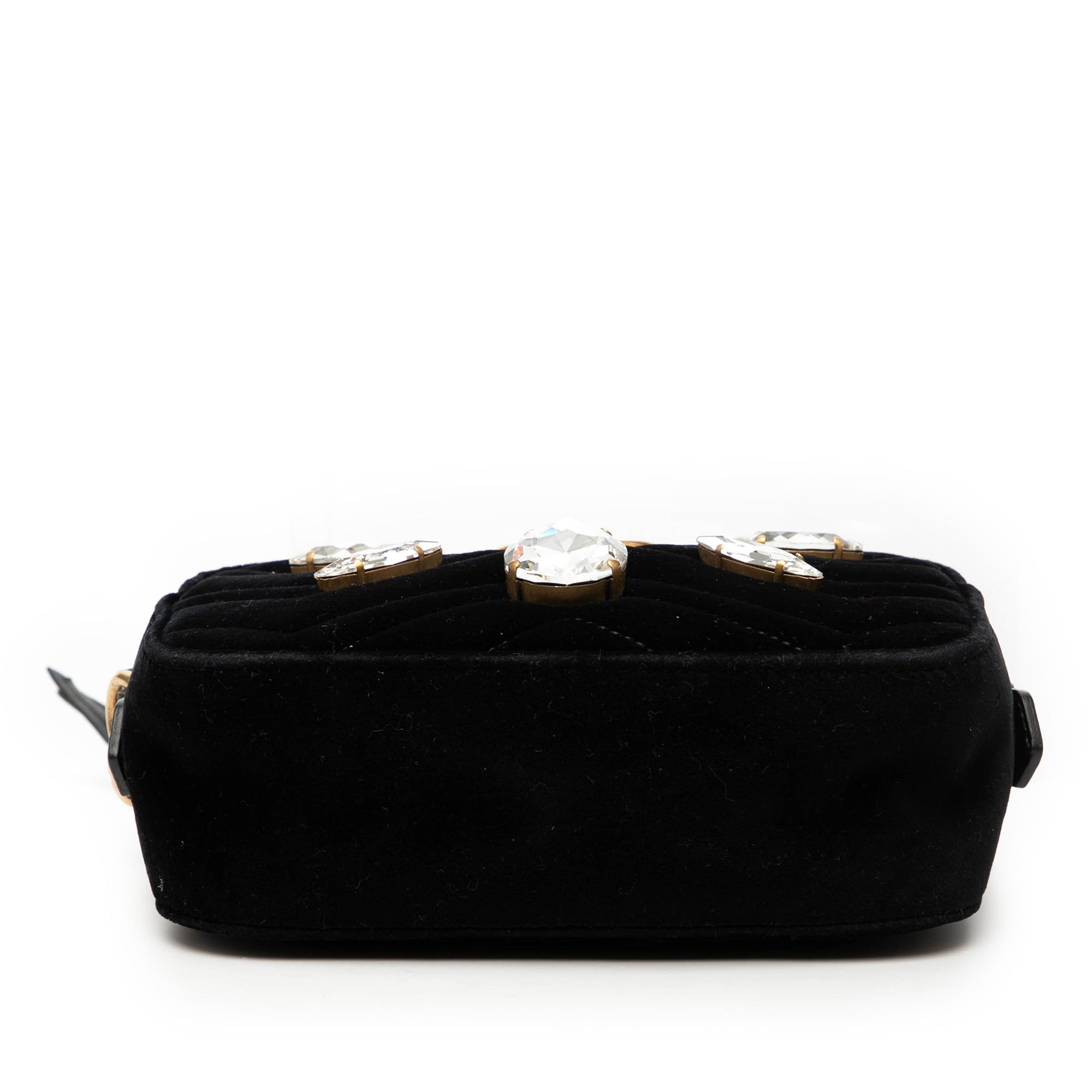 Mini GG Marmont Crystal Embellished Matelasse Velvet Crossbody - Image 3