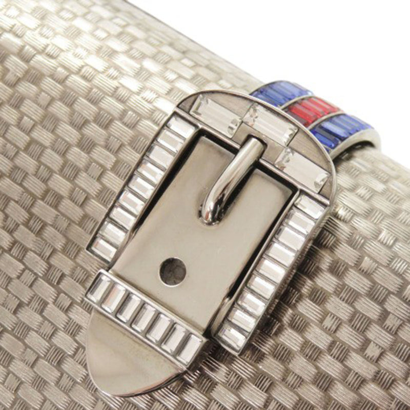 Brass Crystal Web Buckle Chain Shoulder Bag - Image 7
