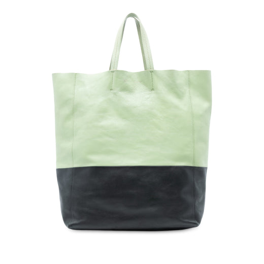 Bicolor Leather Vertical Cabas Tote - Image 1