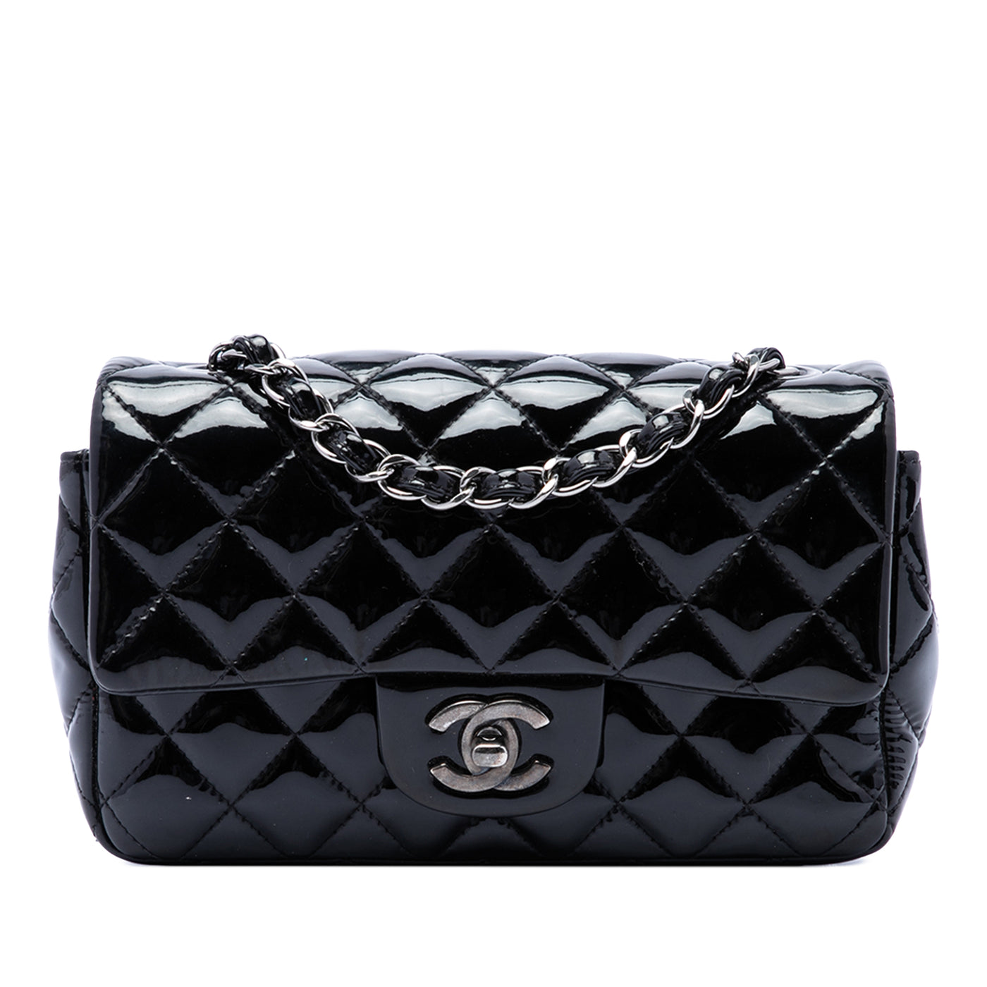 Mini Rectangular Classic Patent Single Flap - Image 1